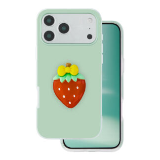 Apple Iphone 17 Pro Max 3D Strawberry silikoonkaitse roheline