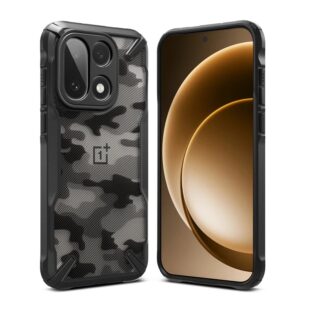 OnePlus 15 RingKe Fusion-X silikoonkaitse Camo Black
