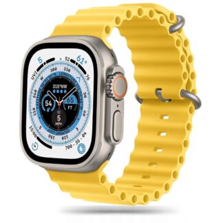 Apple Watch kellarihm 42mm / 44mm / 45mm / 46mm/ 49mm Wave silikoonist kollane