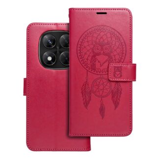 Xiaomi Redmi Note 15 (4G) / Redmi Note 15 (5G) / Poco M8 (5G) Leather Owl kaitsekott tumeroosa