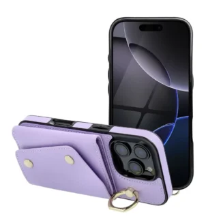 Apple Iphone 13 / Iphone 14 Leather Wallet Ring silikoonkaitse lilla