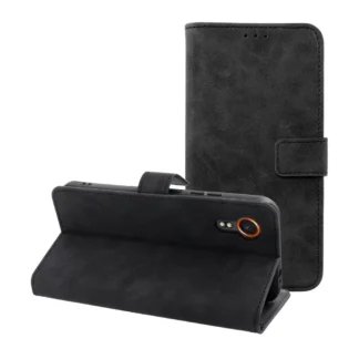Samsung Xcover 7 (5G) / G556 Leather Nubuck kaitsekott must