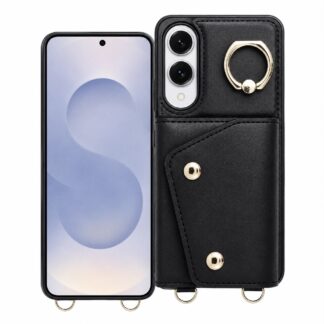 Samsung S25 Edge / S937 Leather Wallet Ring silikoonkaitse must