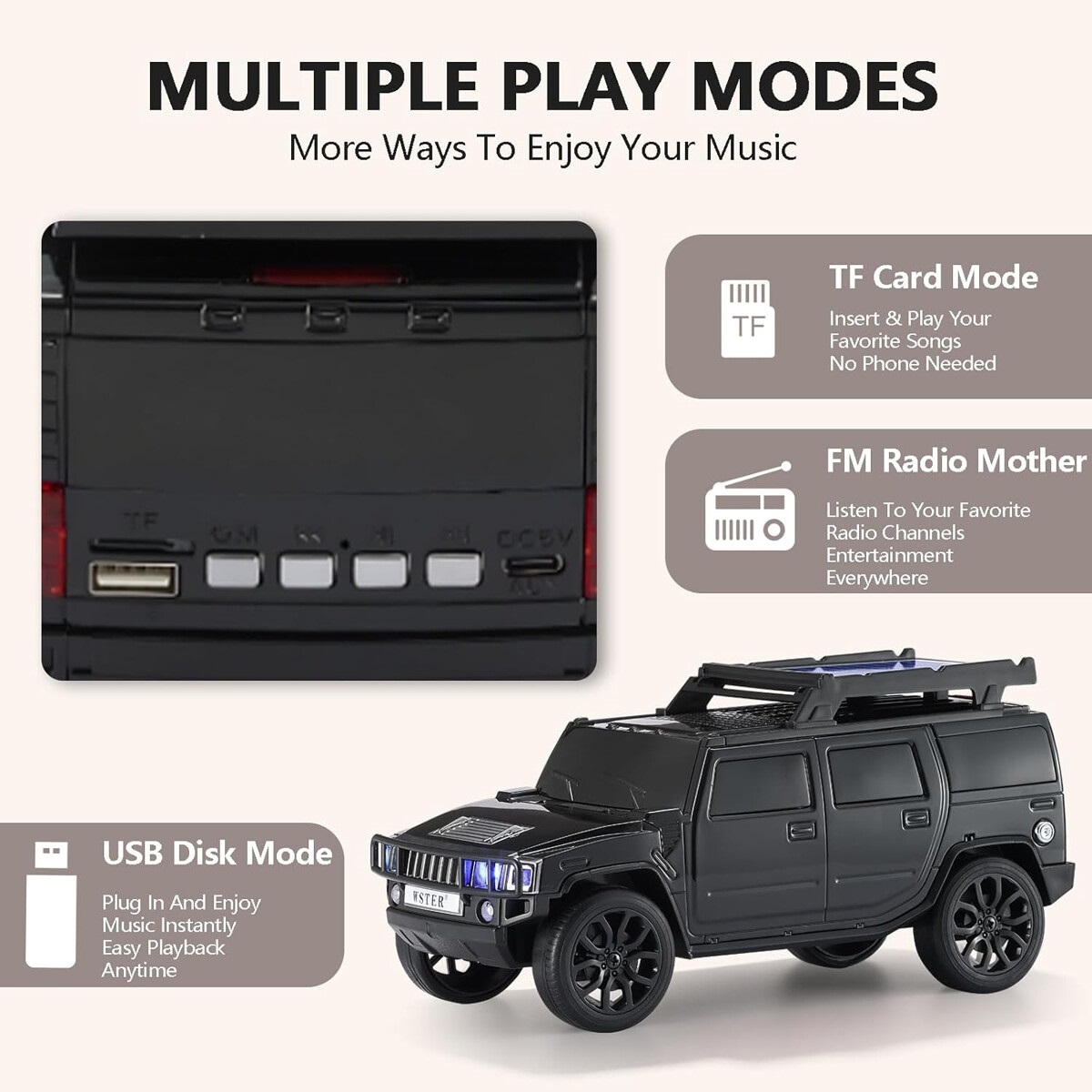 Wster Limousine WS-696 Bluetooth kõlar / 8W / must - Image 2