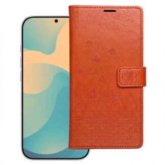 Samsung A37 (5G) / A376 Leather Cats kaitsekott oranz