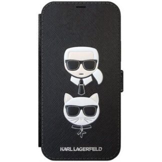 Apple iPhone 12 / 12 Pro Karl Lagerfeld Saffiano Choupette Heads Book kaitsekott