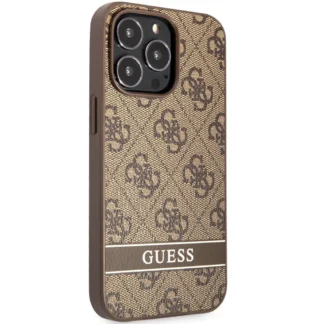 Apple Iphone 13 / 13 Pro / 14 Guess Logo Stripe Brown silikoontagus