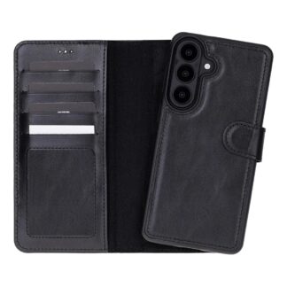 Samsung S26 Plus / S947 LeatherDuo 2in1 kaitsekott + Magsafe silikoontagus must