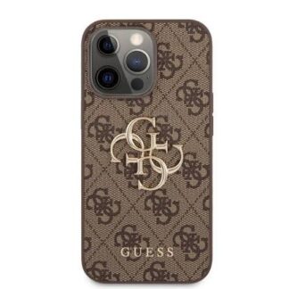 Apple Iphone 13 / 13 Pro / 14 Guess Metal Logo Brown silikoontagus