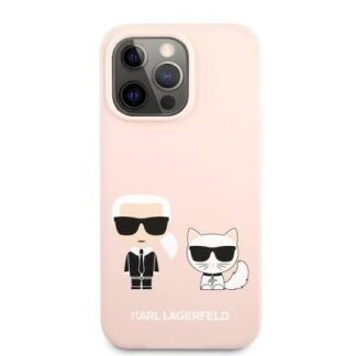 Apple Iphone 13 / 13 Pro / 14 Karl Lagerfeld Karl&Choupette Pink silikoontagus