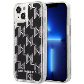 Apple Iphone 13 / 14 / 15 Karl Lagerfeld Liquid Glitter Monogram Kryt silikoonkaitse