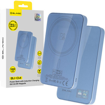 Blavec 3in1 Magsafe akupank BJ-04 / 10000 maH / Qi2 / 22,5W / helesinine