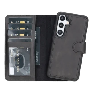 Samsung S24 Plus / S926 LeatherDuo 2in1 kaitsekott + silikoontagus must