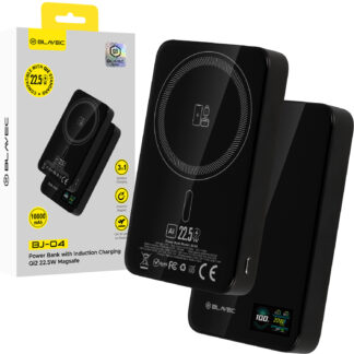 Blavec 3in1 Magsafe akupank BJ-04 / 10000 maH / Qi2 / 22,5W / must
