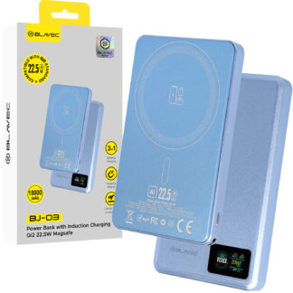 Blavec 3in1 Magsafe akupank BJ-03 / 10000 maH / Qi2 / 22,5W / helesinine